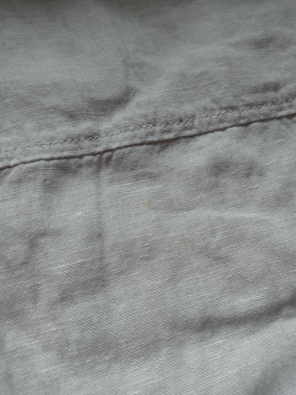 TAHARI 100% linen tunic shirt in taupe (XL) - Picture 12 of 13
